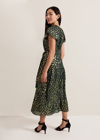 Phase Eight Lilani Shimmer Dress Green Canada | AHVWYK-821